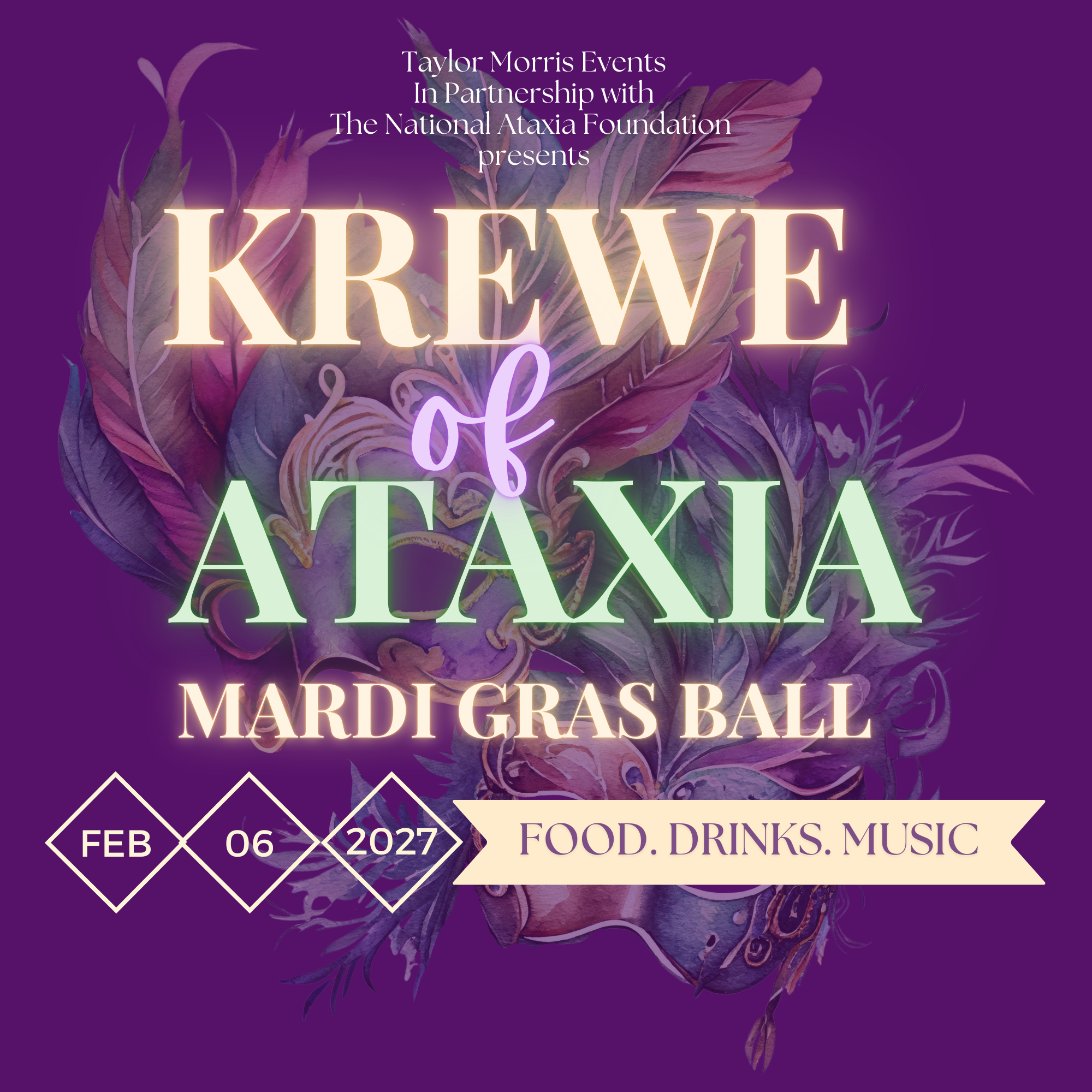 Krewe Of Ataxia Mardi Gras Ball - Baton Rouge, LA - February 6th, 2027 - logo